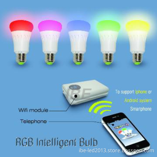 WiFi Enabled, Multi-color Energy Efficient Light Bulb Intelligent